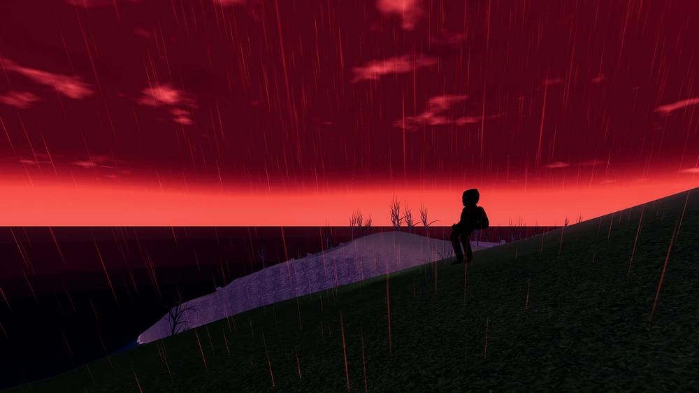 Dissociation, Gunfights, a night storm with a red sky
