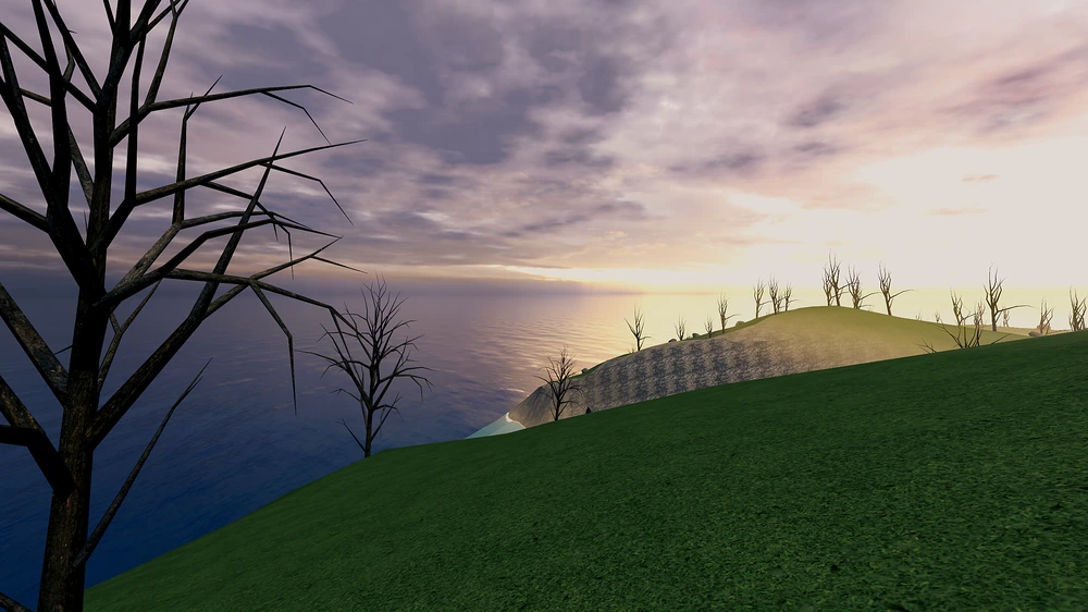 Dissociation, Gunfights, the island at sunset with a dead tree